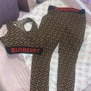 Burberry Monogram Logo print top and leggings set
